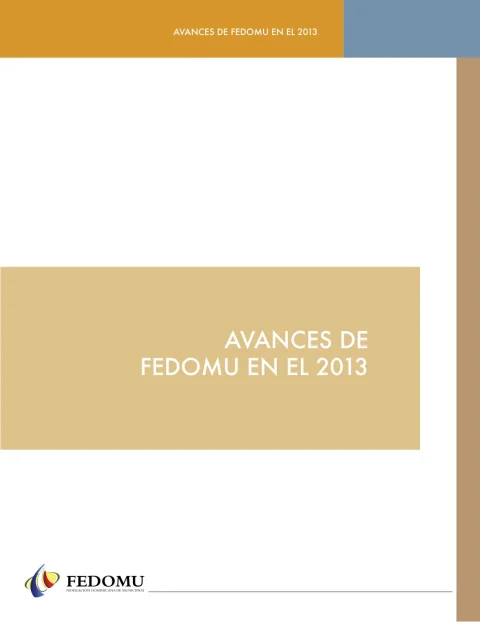 Portada: Avances de FEDOMU en el 2013