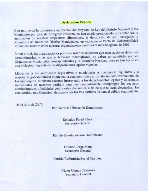 Portada: Pacto por la Gobernabilidad Municipal (2007)