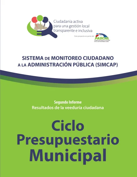 Portada: Ciclo Presupuestario Municipal: Segundo Informe de Veeduría Ciudadana del Sistema de Monitoreo Ciudadano (2016)