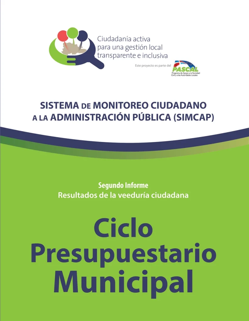 Portada: Ciclo Presupuestario Municipal: Segundo Informe de Veeduría Ciudadana del Sistema de Monitoreo Ciudadano (2016)