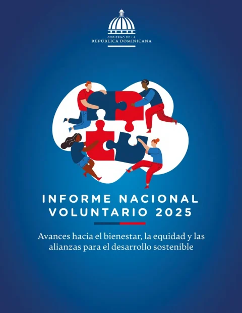 Portada: Informe Nacional Voluntario 2025 de la República Dominicana: Avances hacia el bienestar, la equidad y las alianzas para el Desarrollo Sostenible