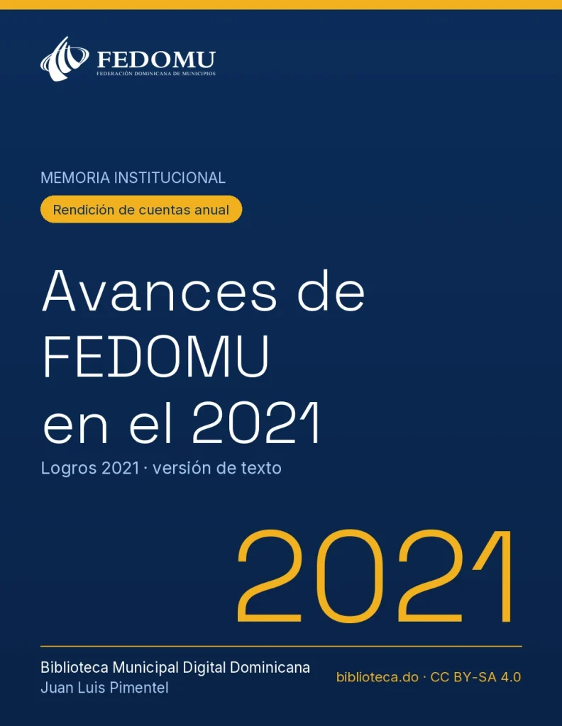 Portada: Avances de FEDOMU en el 2021: Logros
