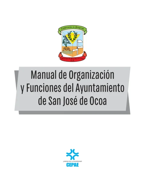 Portada: Manual de Organización y Funciones del Ayuntamiento de San José de Ocoa (2014)
