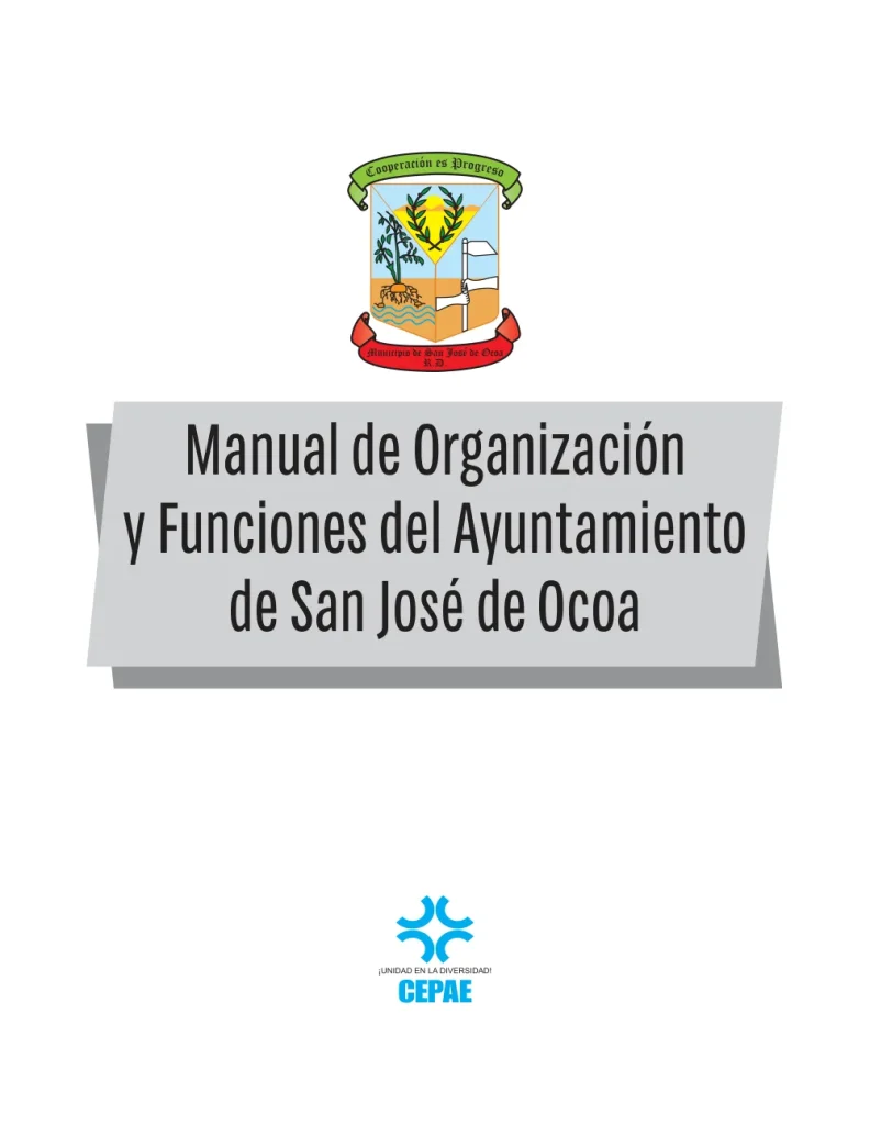Portada: Manual de Organización y Funciones del Ayuntamiento de San José de Ocoa (2014)